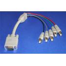 5 BNC-F to SUPER VGA HD15-M Cable 1FT