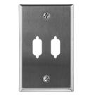 Stainless Steel VGA Wall Plate DB9 or HD15 2-Hole 2-Port Serial Dual
