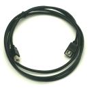 USB B Extension Cable B-Male to B-Female Black 6FT